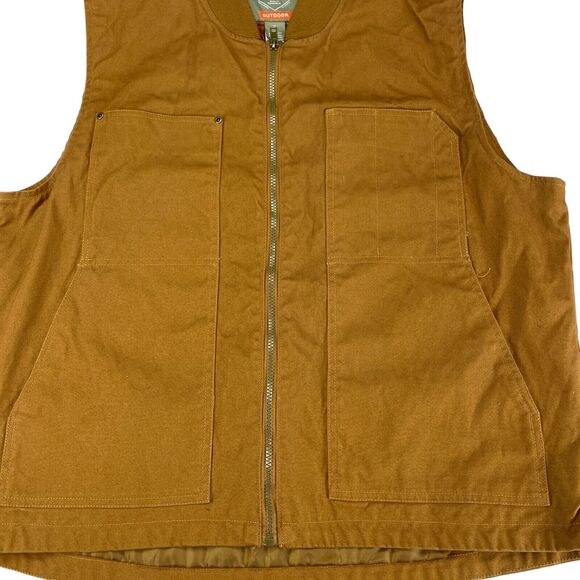 St. John's Bay Rib Collar Vest Jacket Mens XL Brown Lined Insulated Outdoors - Picture 7 of 9